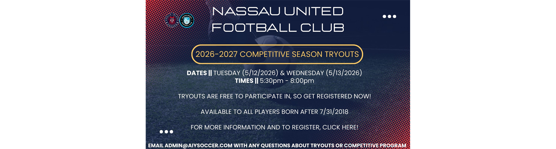 2026-2027 Nassau United Competitive Tryouts