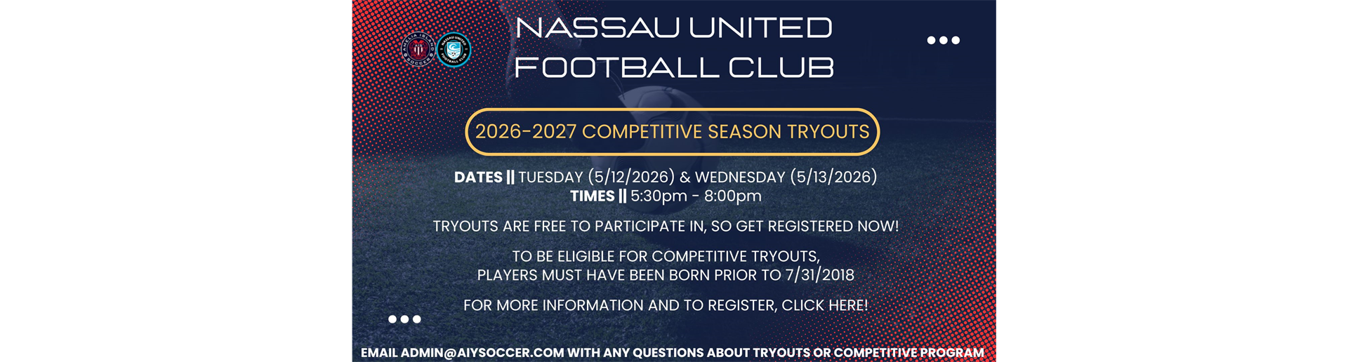 2026-2027 Nassau United Competitive Tryouts